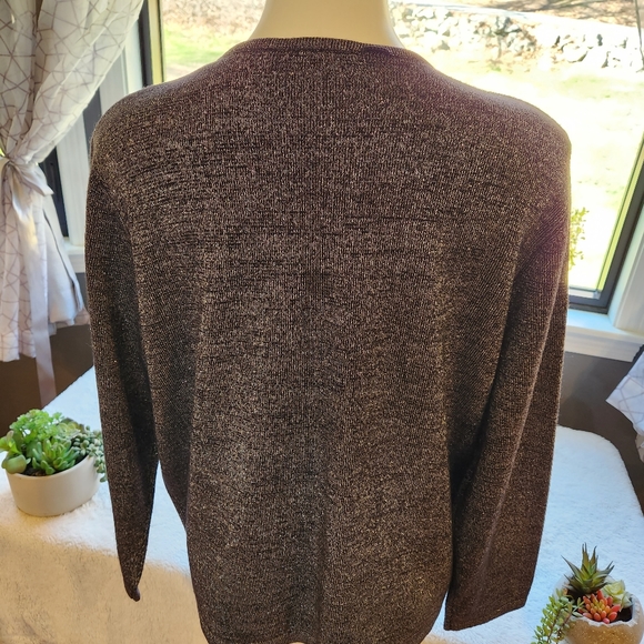 B1G1! Sparkly! Kathie Lee Woman Metallic Cardigan with attached top - Picture 5 of 5